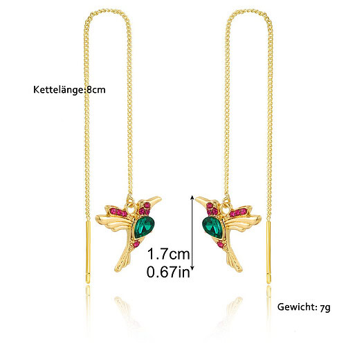 Lange Ohrringe mit Bunt Vogel