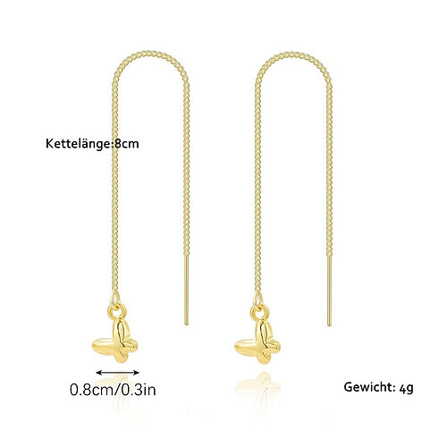 Gold Schmetterling Ketten Ohrringe