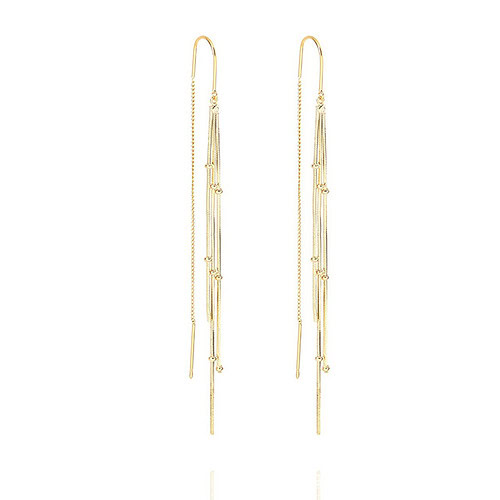 Ketten Ohrringe mit Gold Tassel
