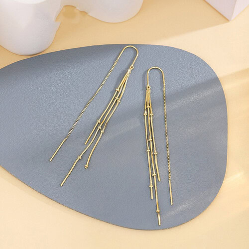 Ketten Ohrringe mit Gold Tassel