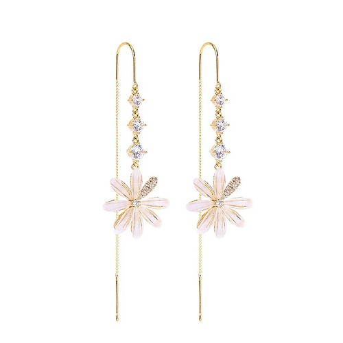 Blumen Ohrringe mit Zirkonia