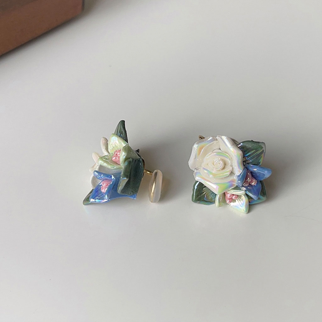 Keramik Blumen Ohrring Ohne Ohrloch