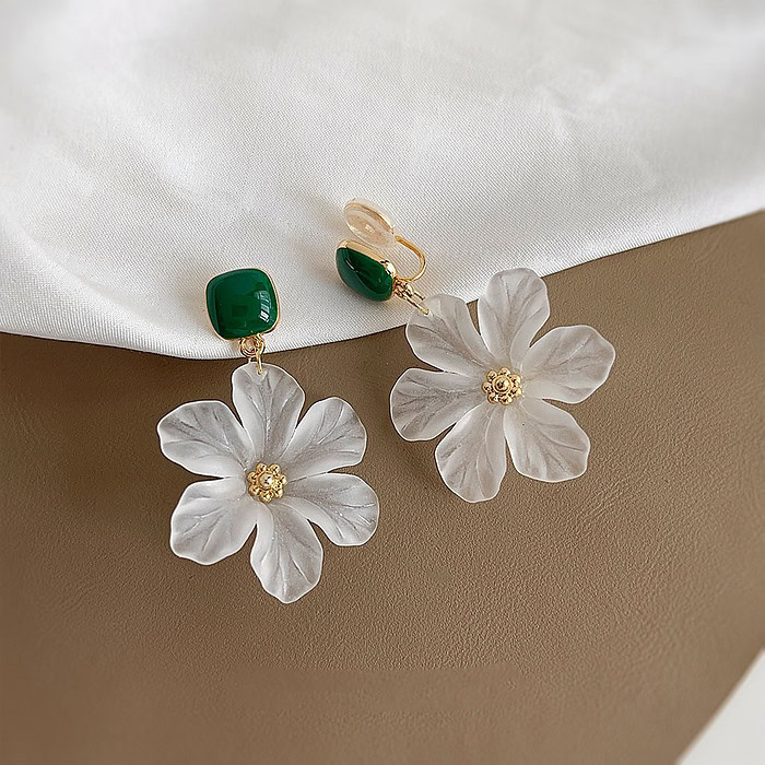 Transparente Blumen Ohrclips – Bild 3