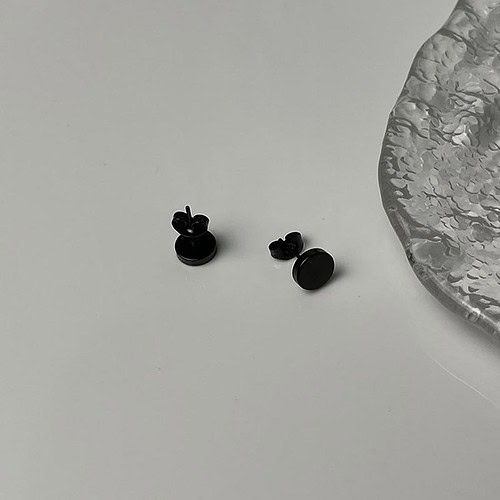 Schwarze Ohrstecker Herren