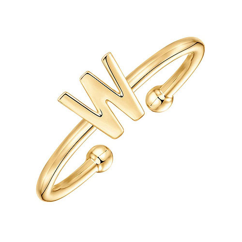 Damen Ring With Initial W