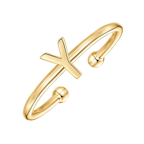 Gold Damen Ring With Initial Y