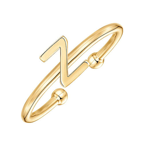 Damen Gold Ring With Initial Z