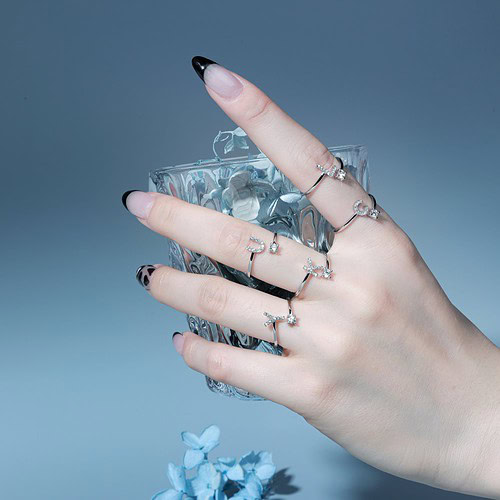 Silber Damen ring With Initial