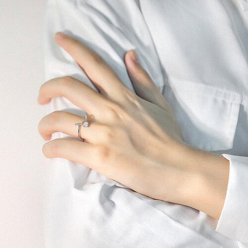 Silber Damen ring With Initial