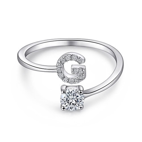 Buchstaben G Ring mit Zirkonia