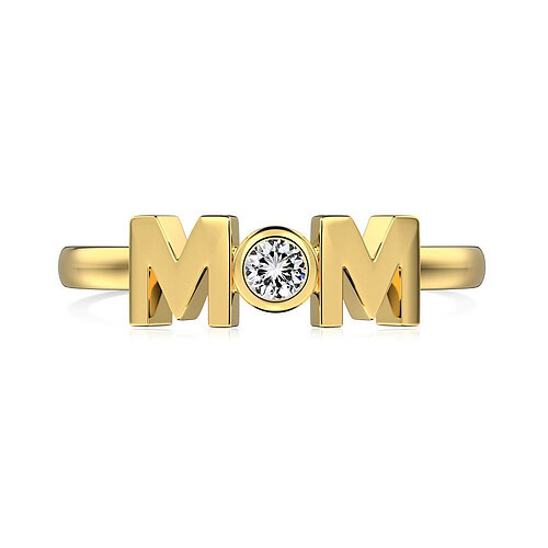 Gold Mom Ring für Damen