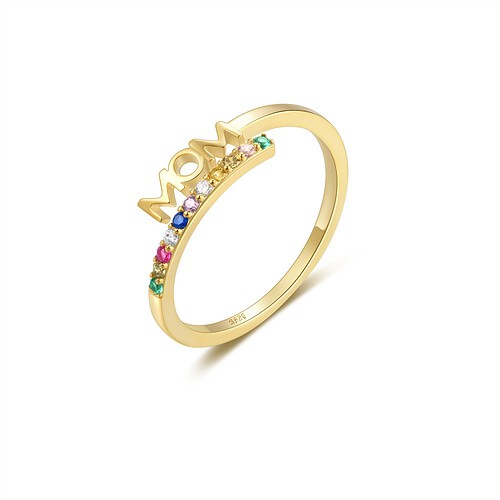 Bunt Zirkonia Ring für Mom
