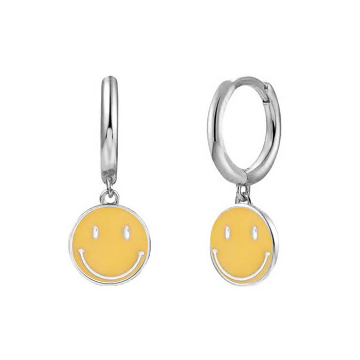 Gelbe Smiley Ohrringe
