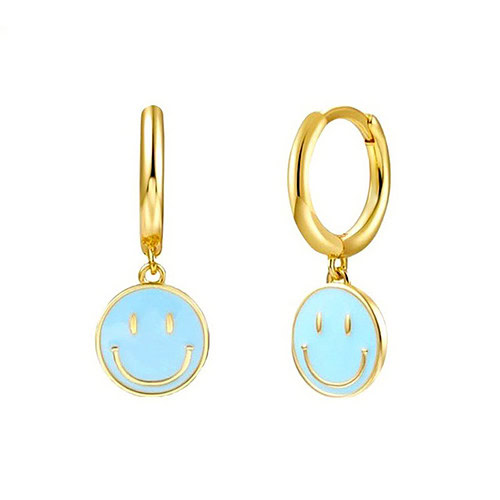 Damen Smiley Ohrringe Gold