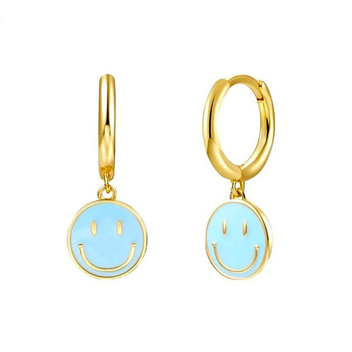 Damen Smiley Ohrringe Gold