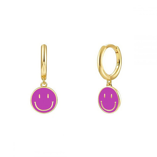 Damen Lila Smiley Ohrringe
