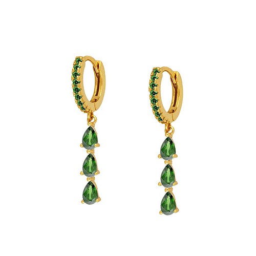 Tropfenform Damen gold ohrringe creolen mit Anhänger
