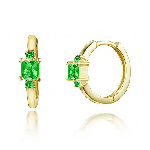 Damen gold ohrringe mit Grüne Zirkonia