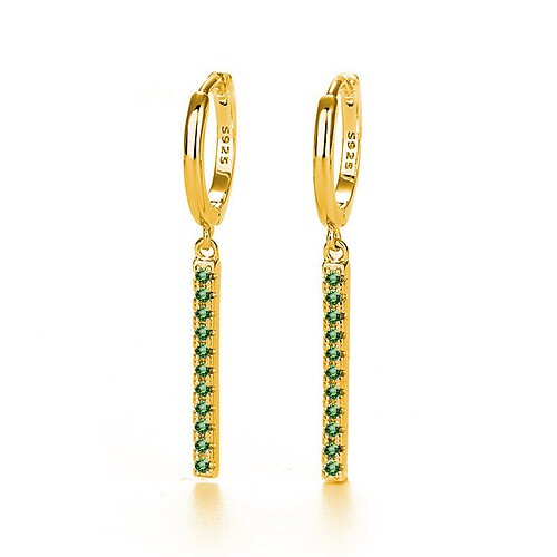 Lange Zirkonia Damen ohrringe creolen gold