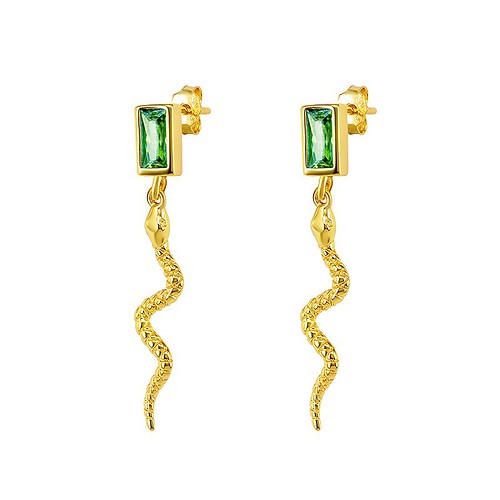Schlangenform Damen Ohrstecker gold