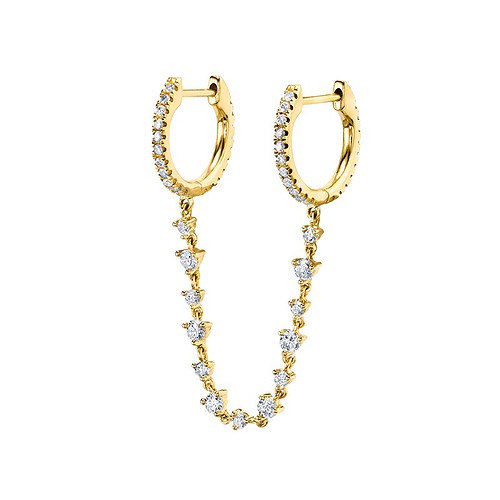 Ohrring mit Kette 2 Ohrlöcher
