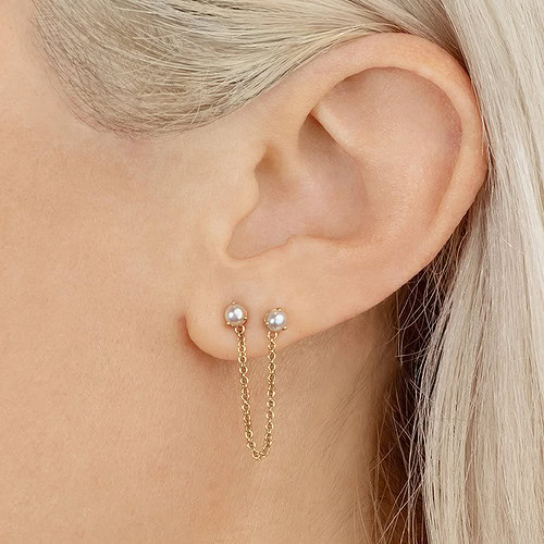 Damen Ohrring mit Kette