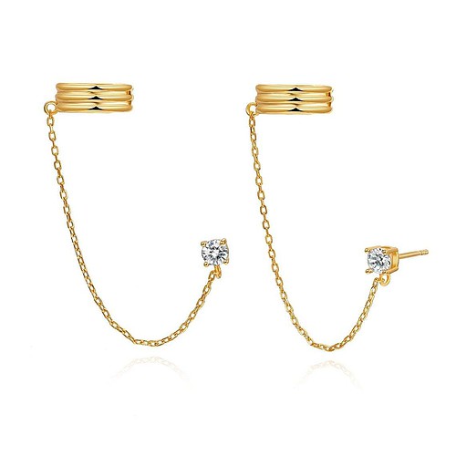 Damen Ohrring mit Kette