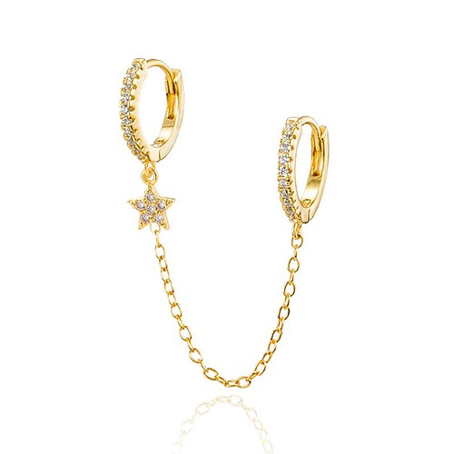 Zirkonia Ohrring mit Kette