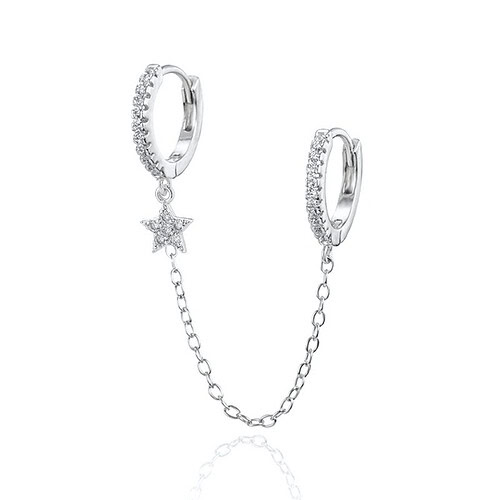 Zirkonia Ohrring mit Kette