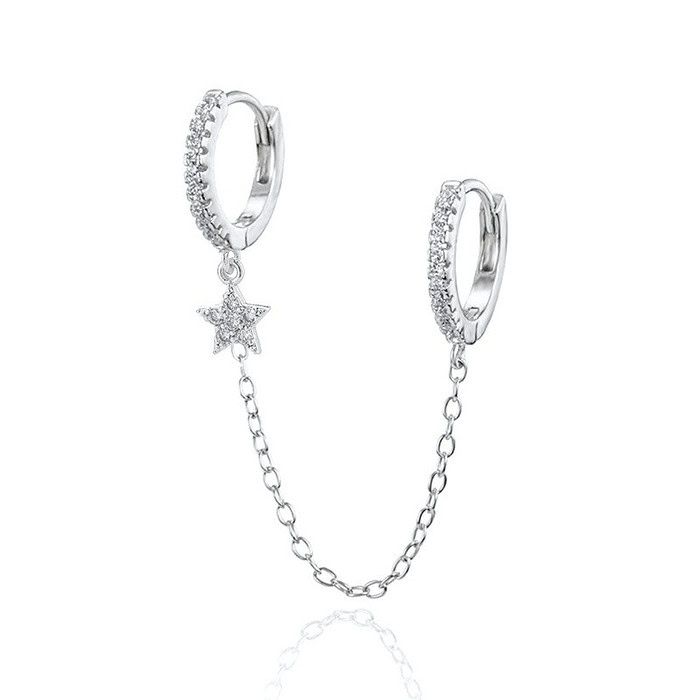 Zirkonia Ohrring mit Kette