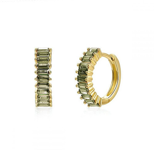 Olivgrün Ohrringe Creolen Gold Damen