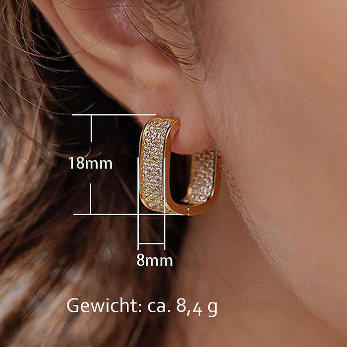 Eckige Creolen mit Zirkonia