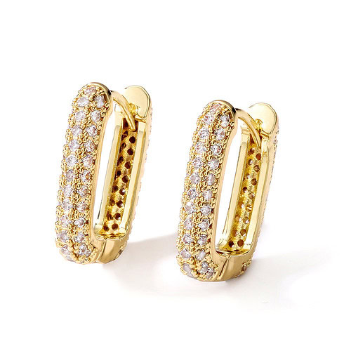 Schoene Eckige Creolen gold gross