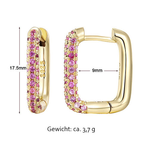Creolen mit Rosa Zirkonia