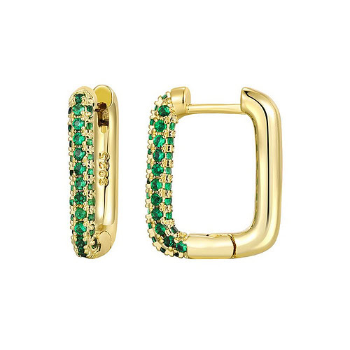 Grün Zirkonia Creolen gold 585