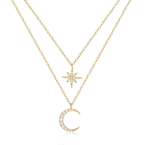 Layering Kette mit Stern Mond