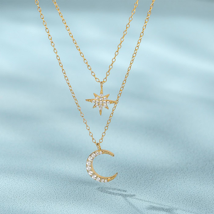 Layering Kette mit Stern Mond