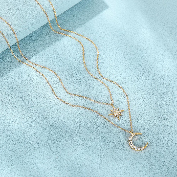Layering Kette mit Stern Mond