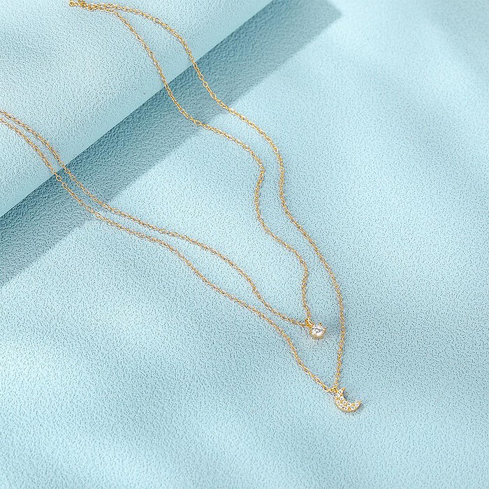 Mond Layering Kette mit Zirkonia – Bild 6