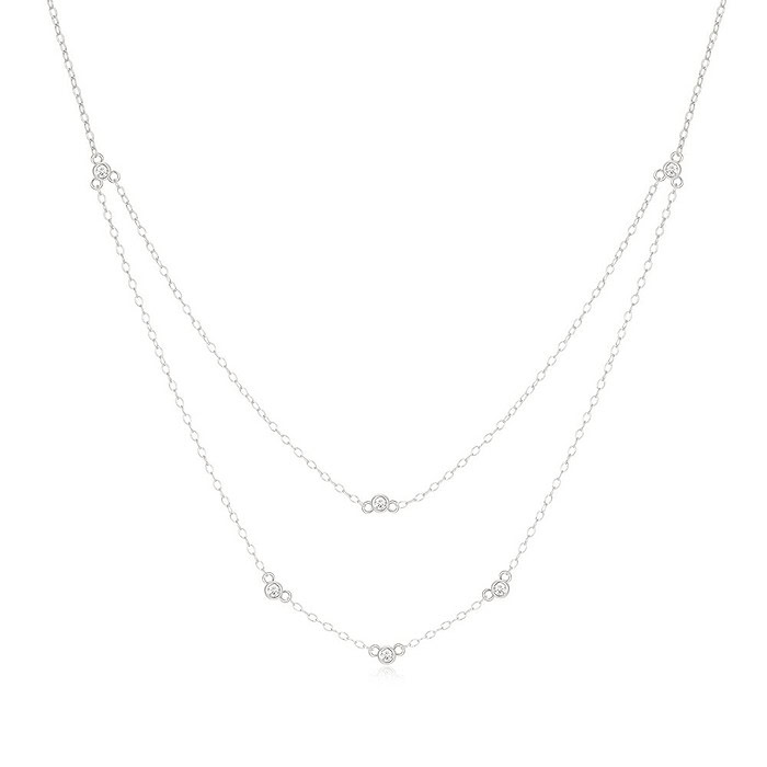 925er Silber Double Layer Kette