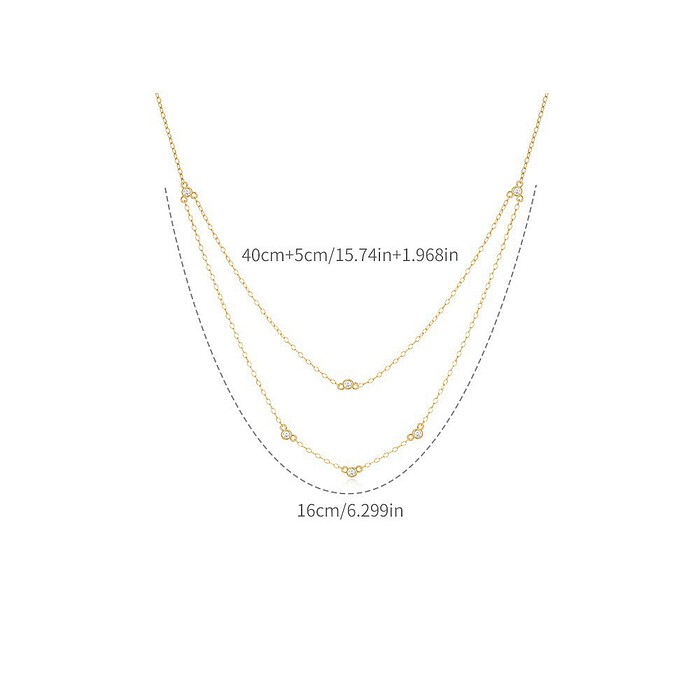 Double Layer Kette mit Zirkonia