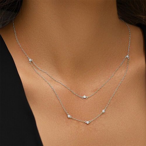 925er Silber Double Layer Kette