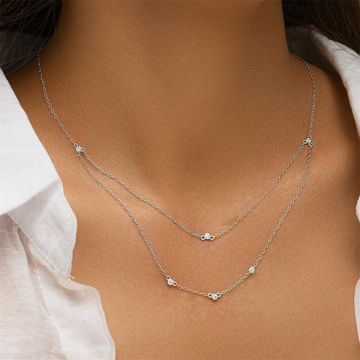 925er Silber Double Layer Kette