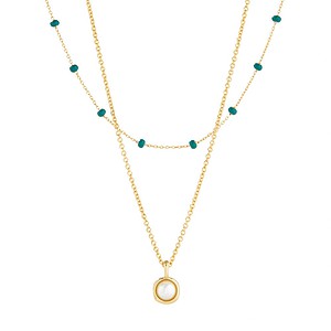 Kette Layering mit Rund Anhänger