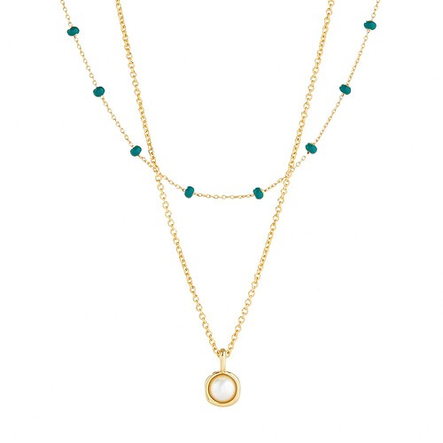 Kette Layering mit Rund Anhänger
