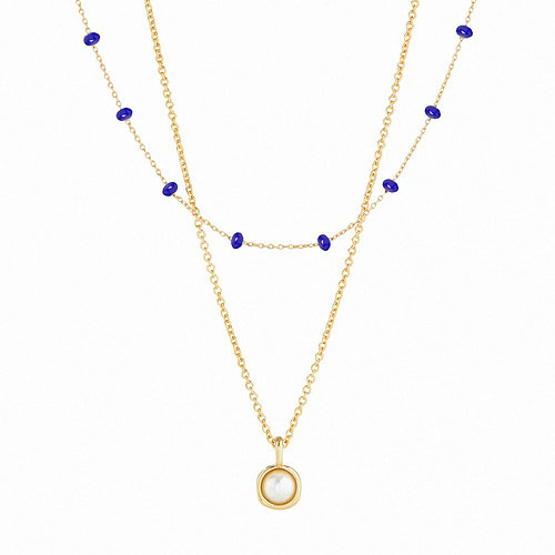 Kette Layering mit Rund Anhänger