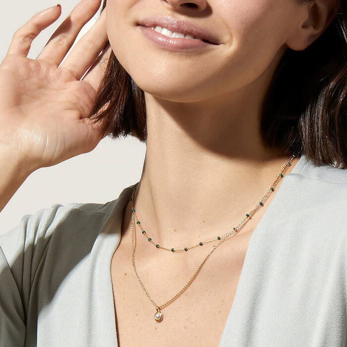 Kette Layering mit Rund Anhänger