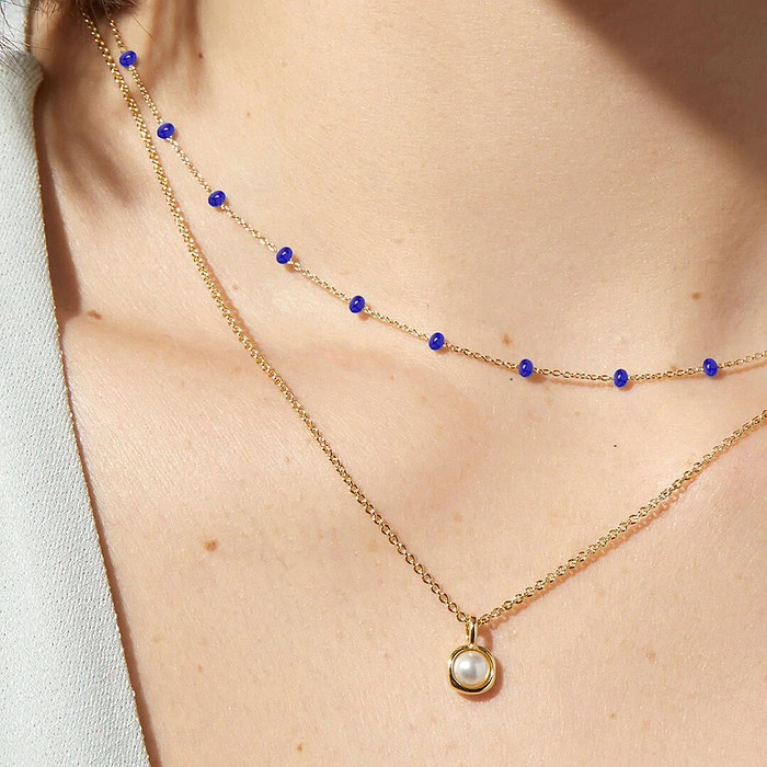 Kette Layering mit Rund Anhänger