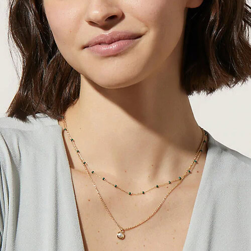 Kette Layering mit Rund Anhänger