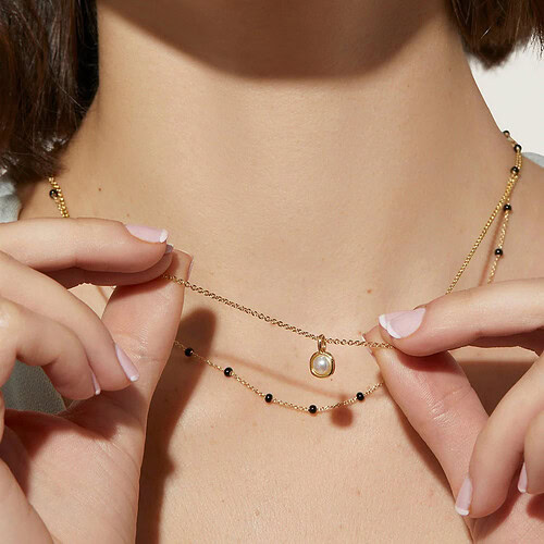 Kette Layering mit Rund Anhänger